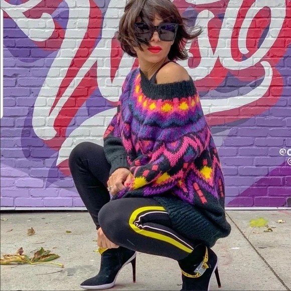 EUC Zara Multicolor Geometric Sweater - Picture 3 of 13